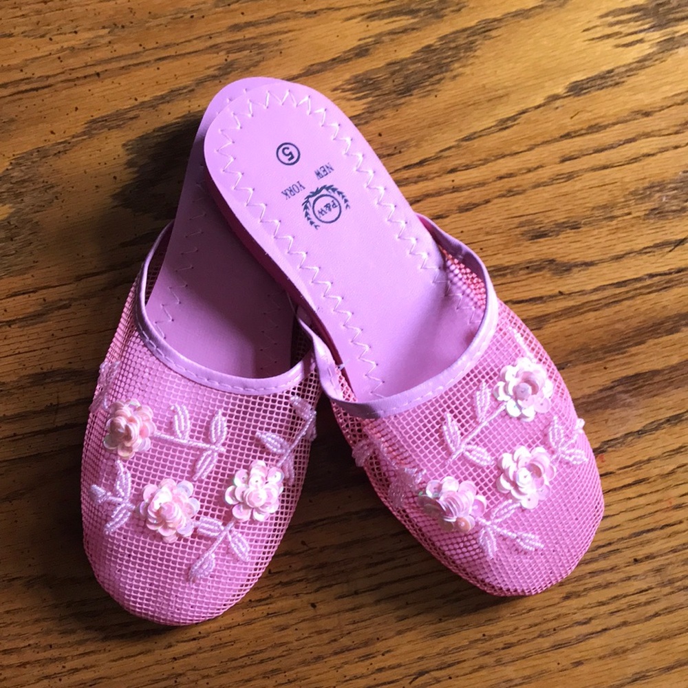 Sequined Pink Slippers